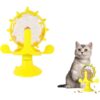 Interactive Rotating Windmill Cat Treat Dispenser – Slow Feeder Puzzle Toy with Suction Cup for Smart, Healthy Play