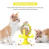 Interactive Rotating Windmill Cat Treat Dispenser – Slow Feeder Puzzle Toy with Suction Cup for Smart, Healthy Play