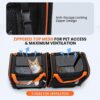 Large 2-in-1 Cat Carrier with Litter Box & Travel Bowls – Hard-Sided Double Carrier for 2 Cats, Locking Zippers, Ventilated Design for Long Trips & Outdoor Adventures