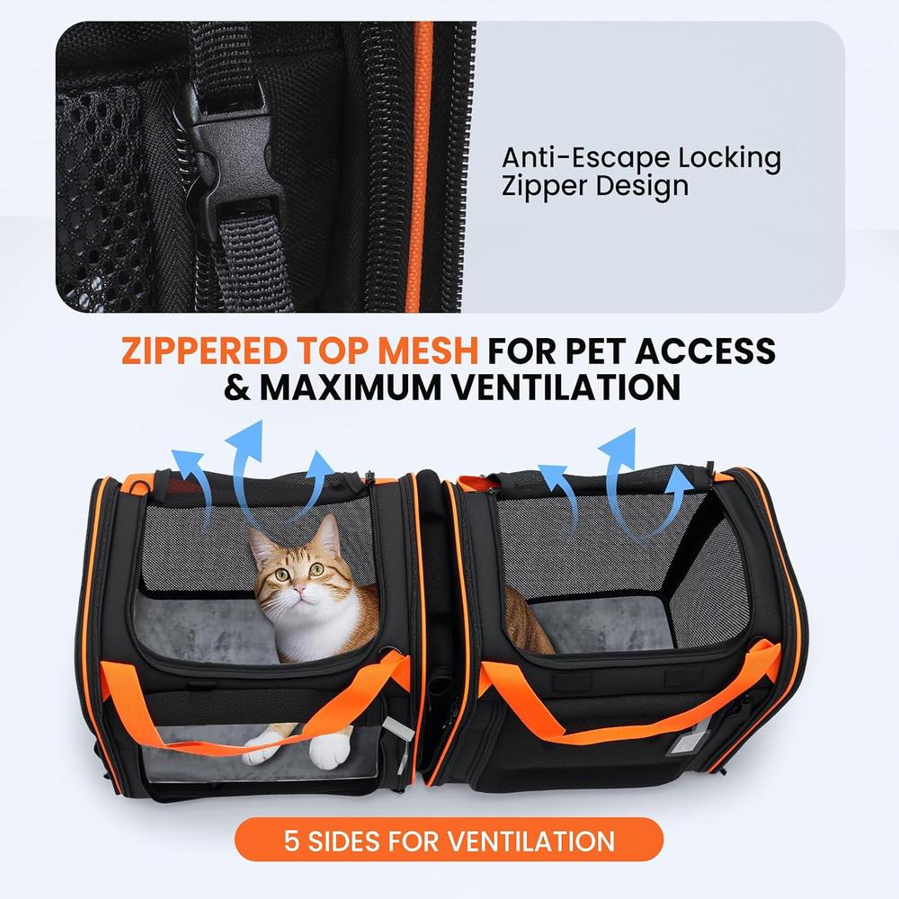 Large 2-in-1 Cat Carrier for Two Cats