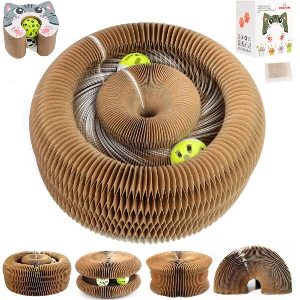 Magnetic Organ Cat Scratcher Toy – Multi-Shape Interactive Cardboard Cat Toy with Balls