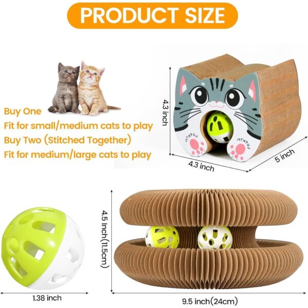 Magnetic Organ Cat Scratcher Toy – Multi-Shape Interactive Cardboard Cat Toy with Balls