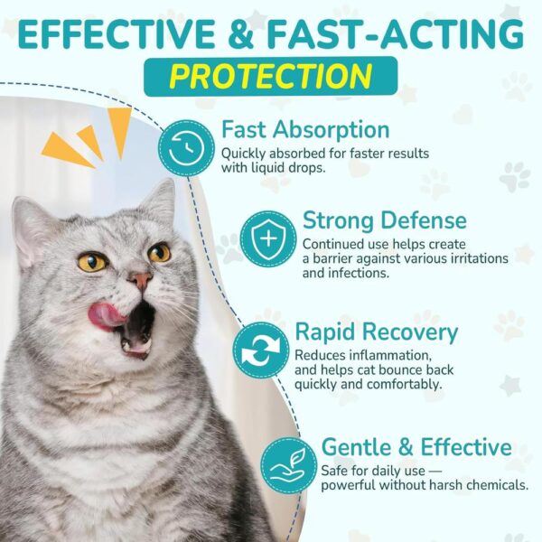 Natural Liquid Antibiotic Supplement for Cats — Allergy Relief, Urinary Tract Support, Immune Boost & Digestive Care (2 fl oz)