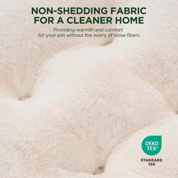 Plush Donut Cat Bed with Raised Rim, Soft Faux Fur & Anti-Slip Bottom