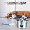 PureFlow 108oz Stainless Steel Spherical Cat Fountain — Hygienic, Quiet & High-Capacity