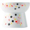 Raised Ceramic Cat Bowl — Sakura Floral Design, Whisker-Friendly Elevated Dish (Large, 2-Cup Capacity)