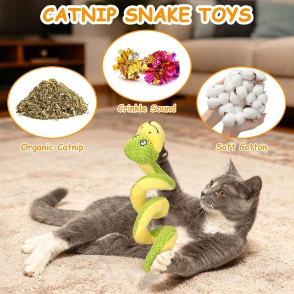 Realistic Snake Cat Toy – 14" Catnip & Silvervine Plush with Crinkle Sound for Active Indoor Cats
