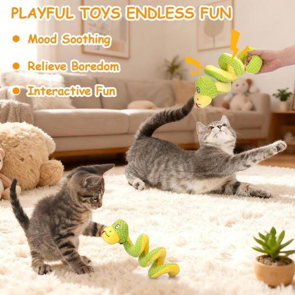 Realistic Snake Cat Toy – 14" Catnip & Silvervine Plush with Crinkle Sound for Active Indoor Cats