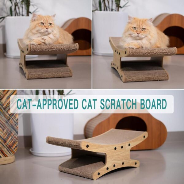 Reversible Cat Scratcher Bed — Large Lounge, Double-Sided Board & Curved Furniture Protector