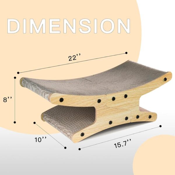 Reversible Cat Scratcher Bed — Large Lounge, Double-Sided Board & Curved Furniture Protector