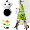 2-in-1 Interactive Hide-and-Seek Cat Toy – Automatic Moving Undercover Teaser with Chirping Sounds, Feather & Mouse Attachments, USB Rechargeable