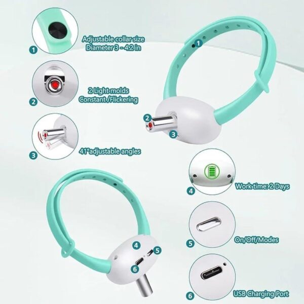 Smart Automatic Cat Laser Collar – Hands-Free Interactive Laser Toy with Adjustable Beam & USB Rechargeable Battery