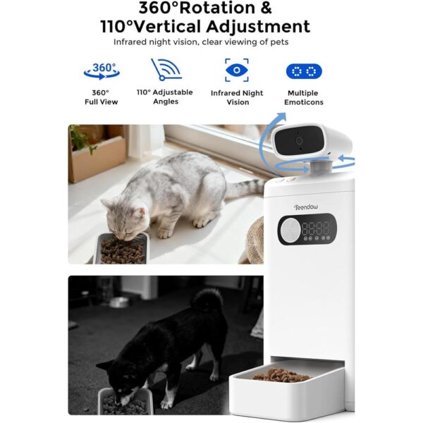 Smart Cat Feeder with 4MP HD Camera – 3.5L Automatic Pet Food Dispenser with Night Vision, Two-Way Audio, Laser Play, AI Activity Capture & 5G Wi-Fi App Control