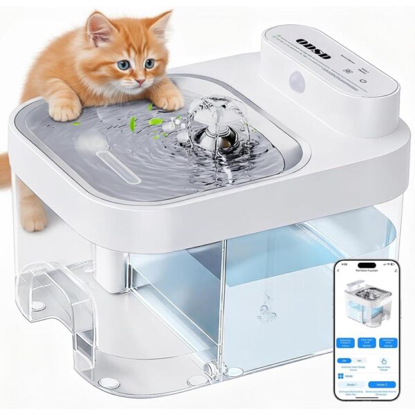 SmartFlow 3L Wireless Cat Water Fountain — App Monitoring, Wastewater Separation & Quiet Operation