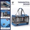 Soft-Sided Cat Carrier – 19″ Travel Bag with Washable Fleece Pad, 360° Mesh Ventilation & Collapsible Design for Pets Up to 20 lbs