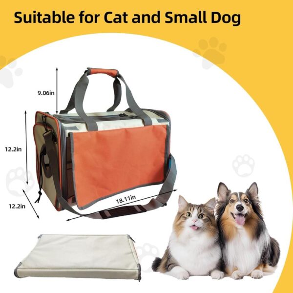 Soft-Sided Cat Carrier Bag for Small to Medium Cats – Portable Travel Tote with Mesh Ventilation, Feeding Window & Shoulder Strap