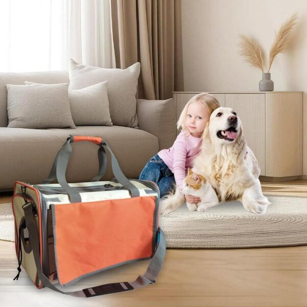 Soft-Sided Cat Carrier Bag for Small to Medium Cats – Portable Travel Tote with Mesh Ventilation, Feeding Window & Shoulder Strap