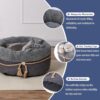 Supportive Donut Cat Bed with Raised Walls, Thick Cushion & Non-Slip Bottom