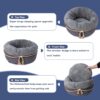 Supportive Donut Cat Bed with Raised Walls, Thick Cushion & Non-Slip Bottom
