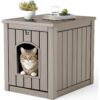 Waterproof Resin Cat House – Flip-Lid Shelter with Raised Floor & Easy-Clean Design