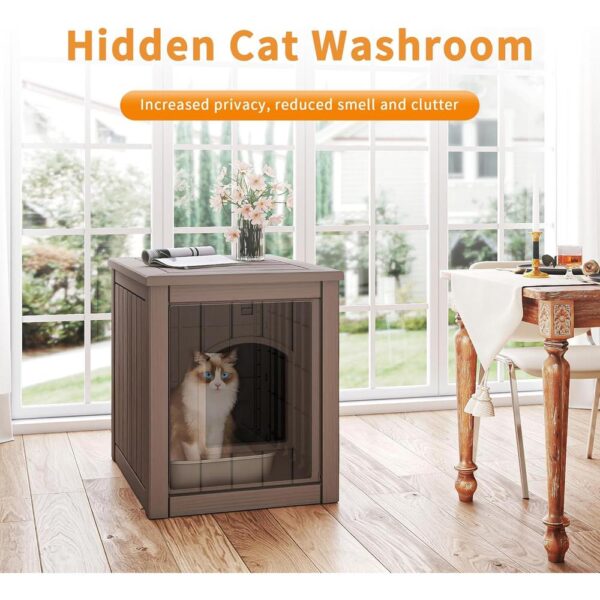 Waterproof Resin Cat House – Flip-Lid Shelter with Raised Floor & Easy-Clean Design