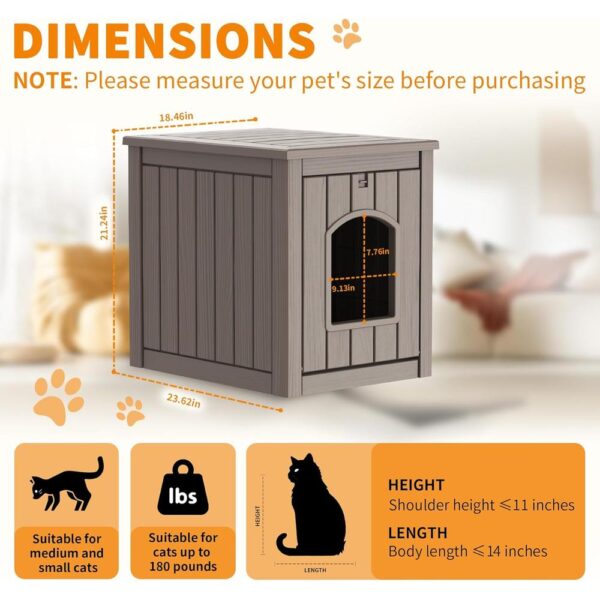 Waterproof Resin Cat House – Flip-Lid Shelter with Raised Floor & Easy-Clean Design