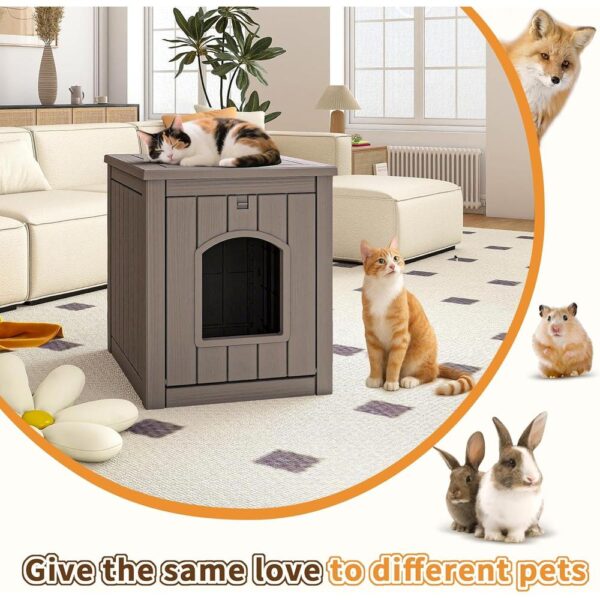 Waterproof Resin Cat House – Flip-Lid Shelter with Raised Floor & Easy-Clean Design