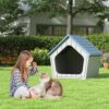 Weatherproof Outdoor Cat House – Resin-Insulated Shelter with Air Vents, Sloped Roof & Easy-Clean Design