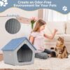 Weatherproof Outdoor Cat House – Resin-Insulated Shelter with Air Vents, Sloped Roof & Easy-Clean Design
