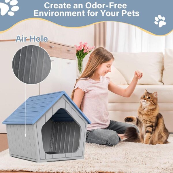 Weatherproof Outdoor Cat House – Resin-Insulated Shelter with Air Vents, Sloped Roof & Easy-Clean Design