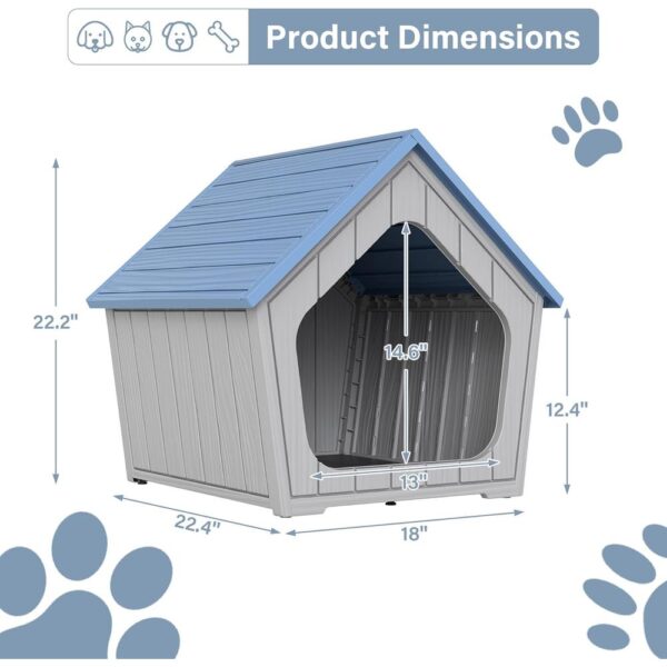 Weatherproof Outdoor Cat House – Resin-Insulated Shelter with Air Vents, Sloped Roof & Easy-Clean Design