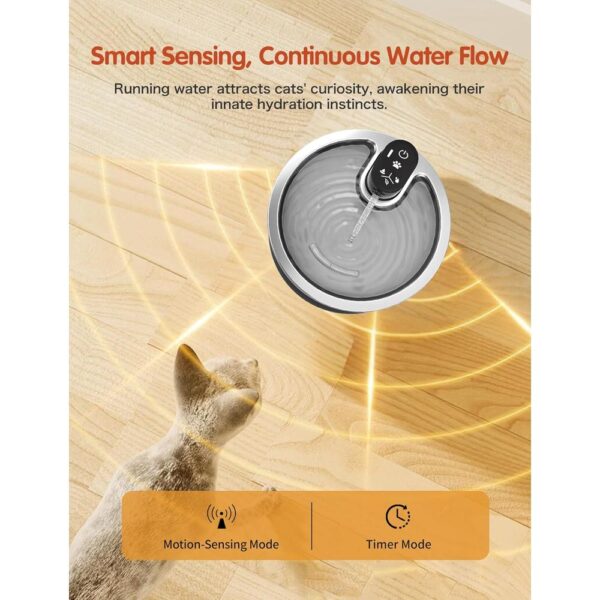 Wireless 3.2L Stainless Steel Cat Water Fountain — Motion Sensor & Ultra-Quiet Design