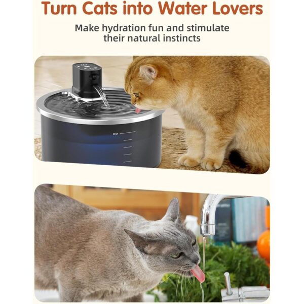 Wireless 3.2L Stainless Steel Cat Water Fountain — Motion Sensor & Ultra-Quiet Design