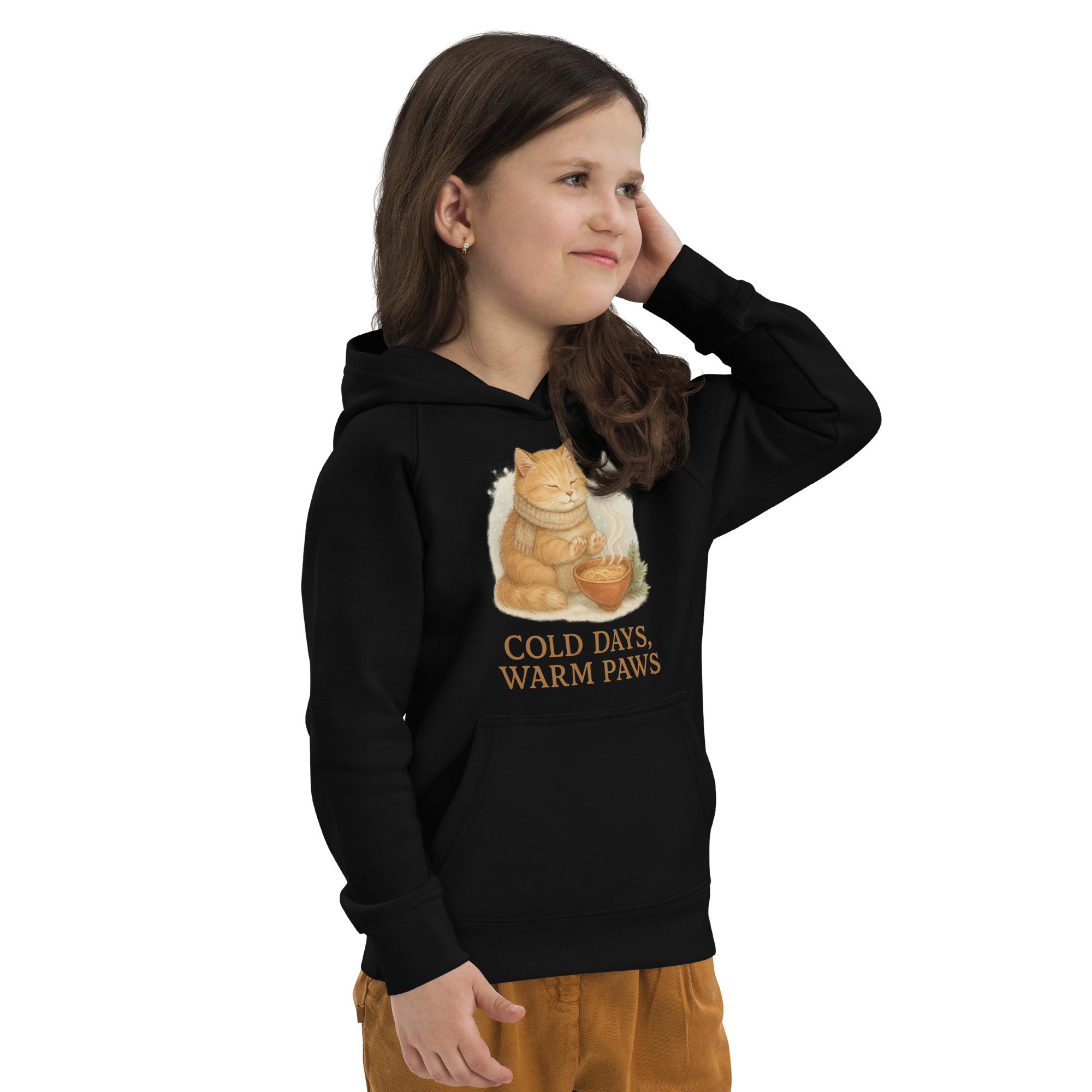 Cold Days, Warm Paws Kids Hoodie