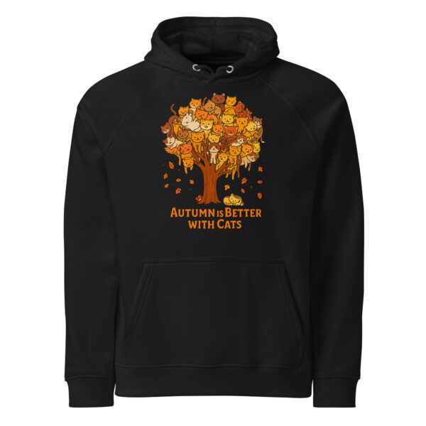 unisex-eco-raglan-hoodie-black-front-69396df0df5eb.jpg Autumn Is Better With Cats – Eco Raglan Unisex Hoodie