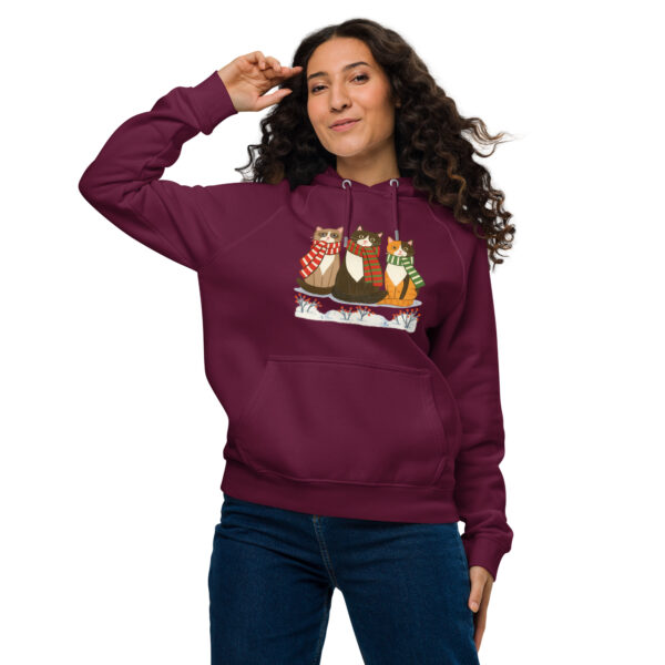 Snowy Days & Cozy Cats – Eco Raglan Hoodie
