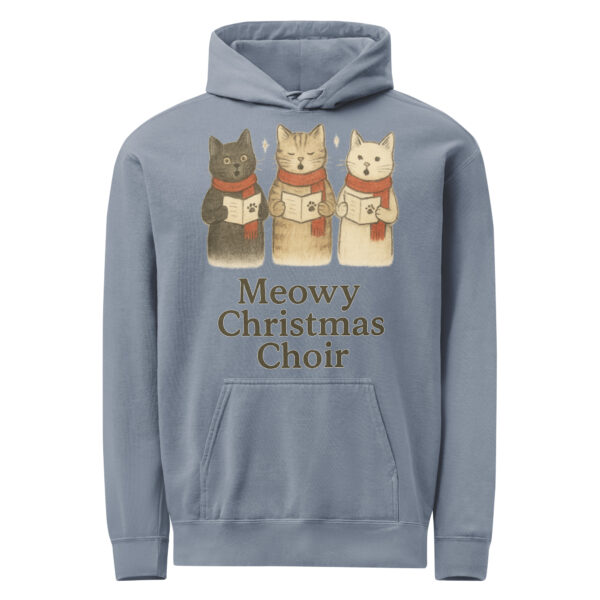 Meowy Christmas Choir Hoodie – Cozy Garment-Dyed Holiday Sweatshirt