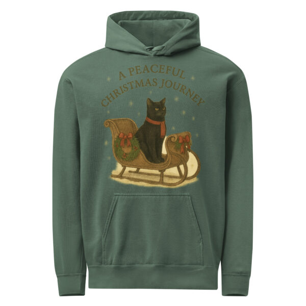 unisex-garment-dyed-hooded-sweatshirt-i-comfort-colors-1567-blue-spruce-front-693850c26325b.jpg Peaceful Christmas Journey – Cozy Garment-Dyed Cat Lover Hoodie