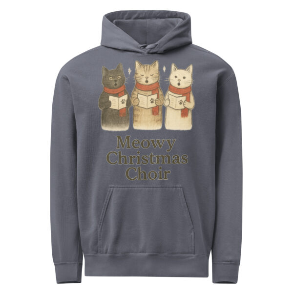 Meowy Christmas Choir Hoodie – Cozy Garment-Dyed Holiday Sweatshirt