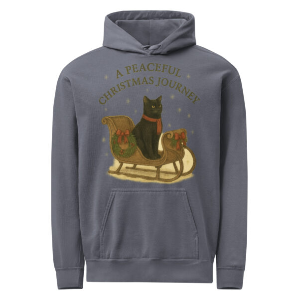 Peaceful Christmas Journey – Cozy Garment-Dyed Cat Lover Hoodie