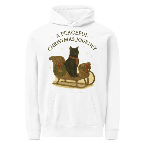 Peaceful Christmas Journey – Cozy Garment-Dyed Cat Lover Hoodie