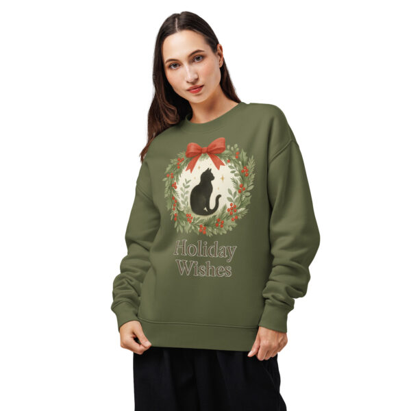 Holiday Wishes Cat Silhouette Sweatshirt – Vintage Christmas Crew