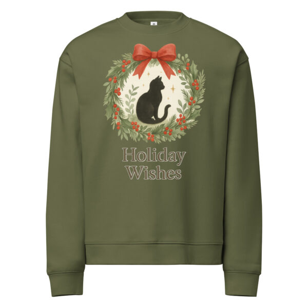Holiday Wishes Cat Silhouette Sweatshirt – Vintage Christmas Crew