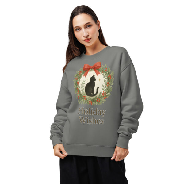 Holiday Wishes Cat Silhouette Sweatshirt – Vintage Christmas Crew