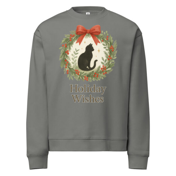 Holiday Wishes Cat Silhouette Sweatshirt – Vintage Christmas Crew