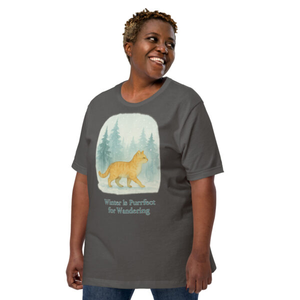 Winter Is Purrfect for Wandering – Snowy Forest Cat Tee