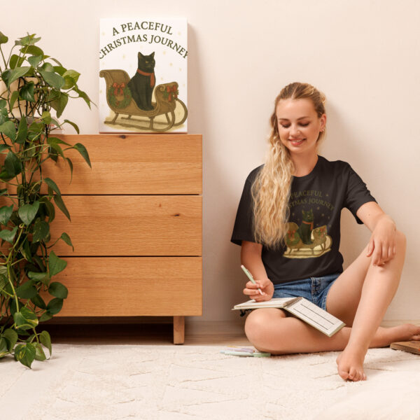 A Peaceful Christmas Journey – Holiday Cat Sleigh Tee