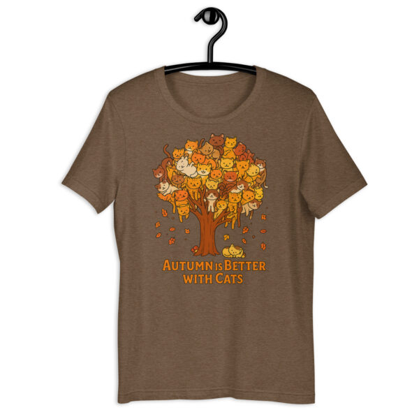 unisex-staple-t-shirt-heather-brown-front-693bebfff1f4f.jpg Autumn Is Better With Cats – Cozy Fall Cat Lover Tee