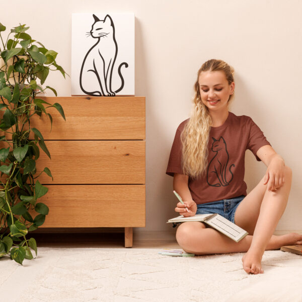 Quiet Majesty – Elegant Cat Outline Shirt