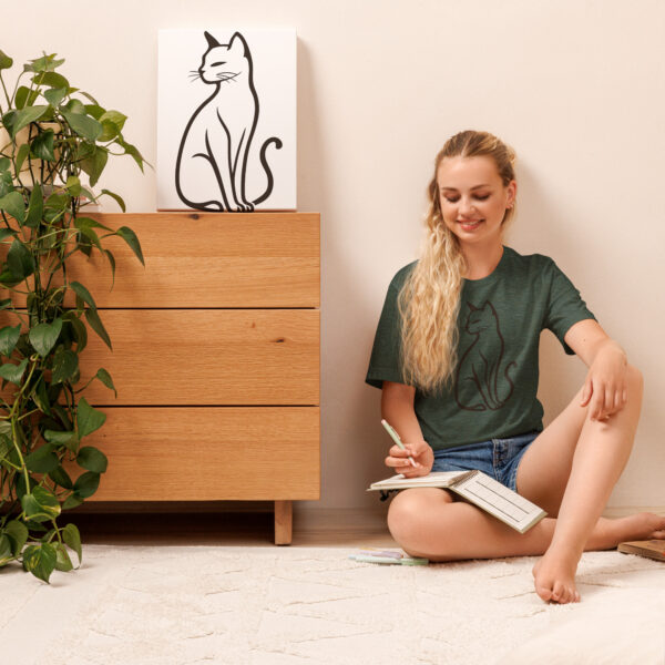 Quiet Majesty – Elegant Cat Outline Shirt